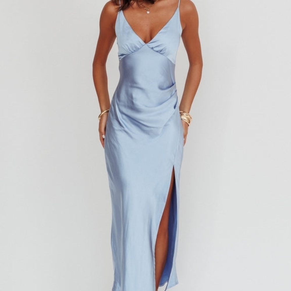 XS Selfie Leslie Marlie Side Pleat Maxi Dress